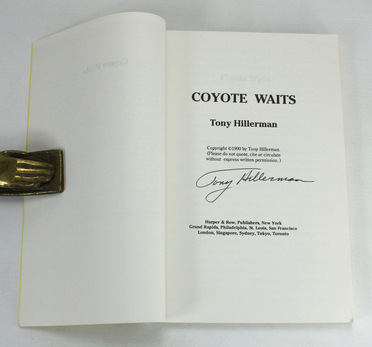 Tony Hillerman; Advance Reading Copy from an Uncorrected Manuscript, Signed, Coyote Waits, 1990