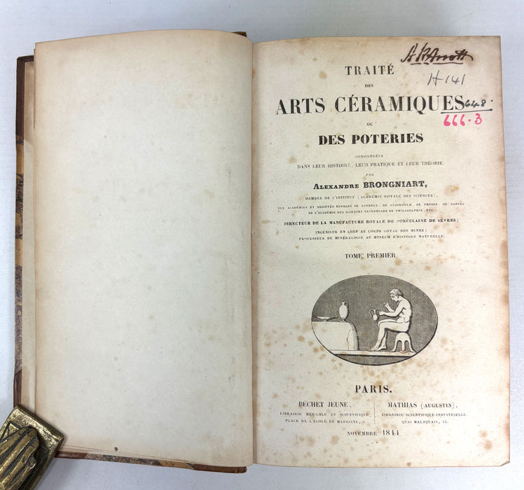 Traite Des Arts Ceramiques Ou Des Poteries, Alexandre Brongniart, 1844, 3 Volumes complete