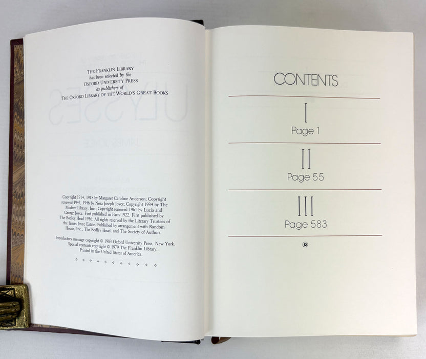 Ulysses, by James Joyce, The Franklin Library/Oxford University Press, 1983, Special Edition
