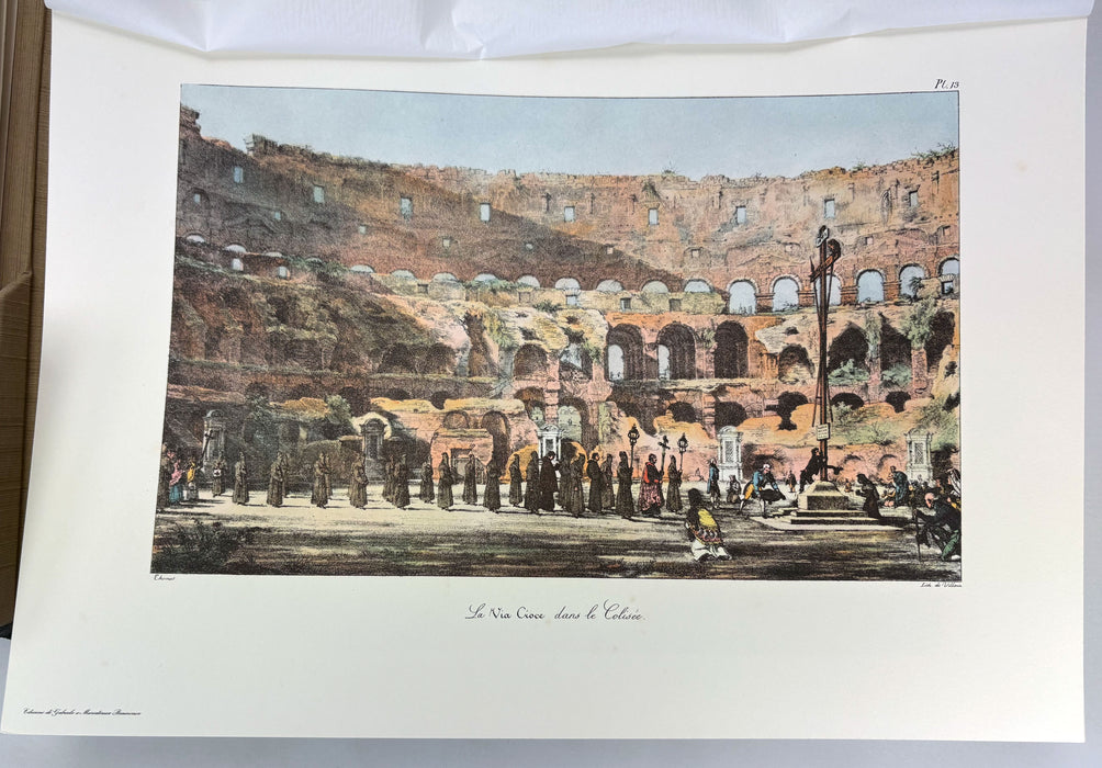 Un An a Rome et Dans Ses Environs, Recueil de dessins lithographiés, Antoine Jean Baptiste Thomas, Edizioni Di Gabriele E Mariateresa Benincasa, 1972