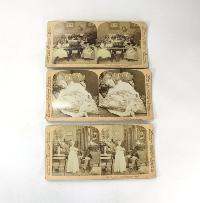 Underwood & Underwood Stereoscope Viewer with 18 cards, c. 1889-1906