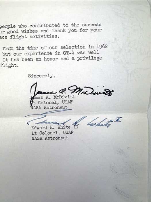 Unique NASA Astronaut Correspondence Archive, 1963–1966 (Mercury & Gemini Programs) with signatures