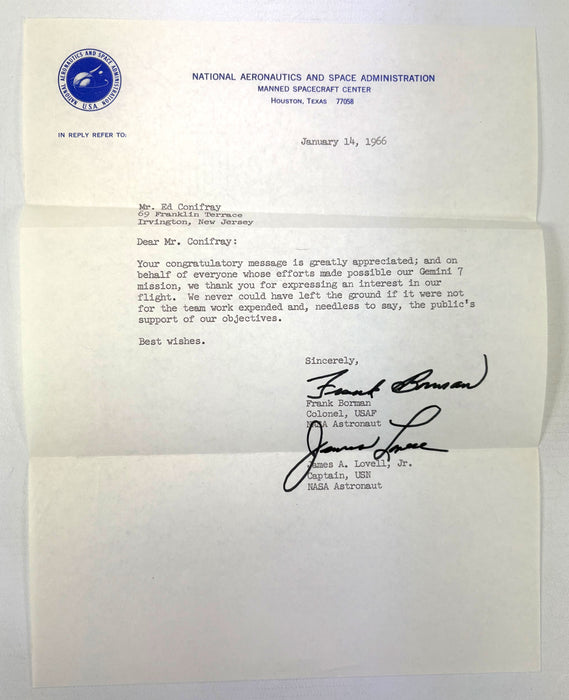 Unique NASA Astronaut Correspondence Archive, 1963–1966 (Mercury & Gemini Programs) with signatures