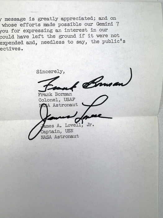Unique NASA Astronaut Correspondence Archive, 1963–1966 (Mercury & Gemini Programs) with signatures