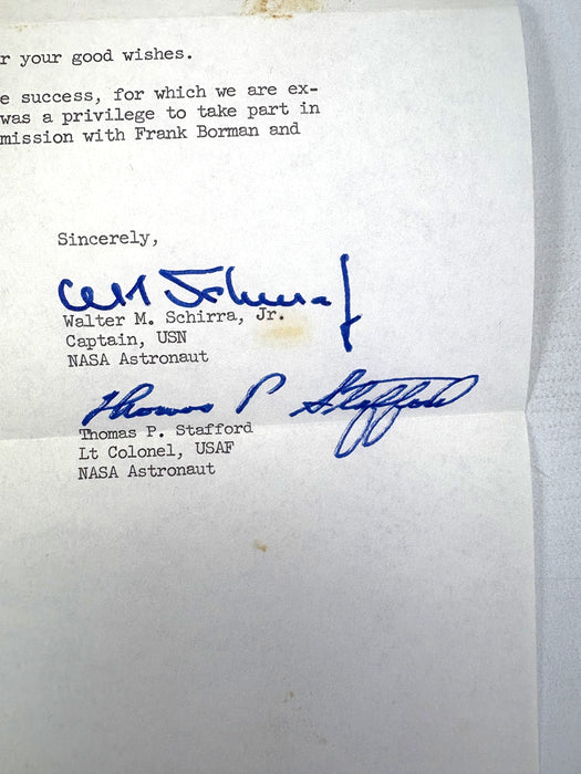 Unique NASA Astronaut Correspondence Archive, 1963–1966 (Mercury & Gemini Programs) with signatures