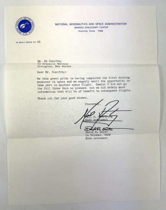 Unique NASA Astronaut Correspondence Archive, 1963–1966 (Mercury & Gemini Programs) with signatures
