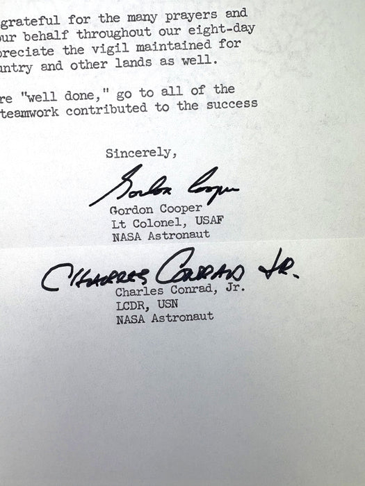 Unique NASA Astronaut Correspondence Archive, 1963–1966 (Mercury & Gemini Programs) with signatures
