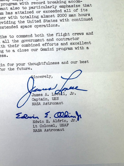 Unique NASA Astronaut Correspondence Archive, 1963–1966 (Mercury & Gemini Programs) with signatures