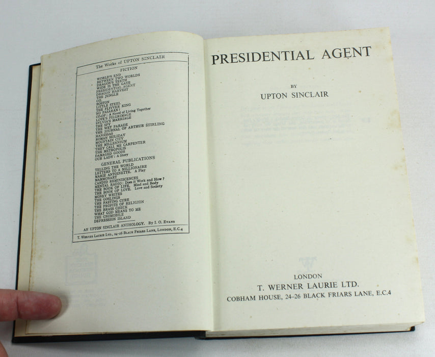 Upton Sinclair: World's End / Lanny Budd Series book 5; Presidential Agent, 1945