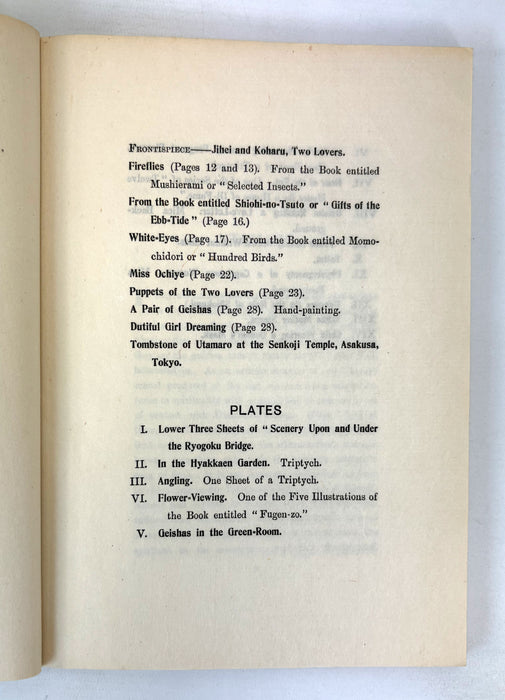 Utamaro, by Yone Noguchi, Elkin Mathews, London, 1925, One of 450 copies for sale in Europe. Printed in Japan.