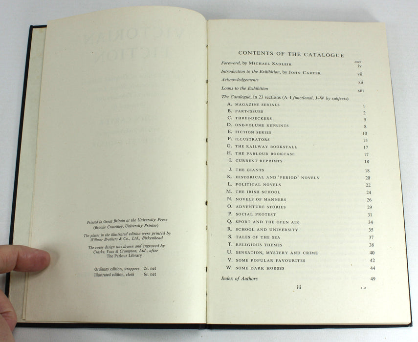 Victorian Fiction; An Exhibition of Original Editions, John Carter and Michael Sadleir, 1947