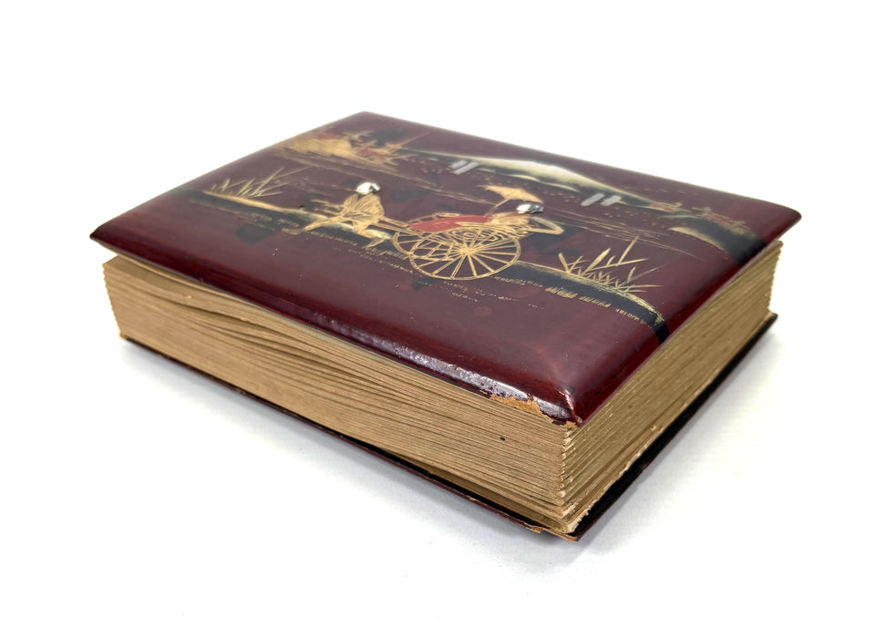 Vintage 19th Century Japanese Photo Album with 50 Hand Tinted Albumen Prints, 14cm x 9cm