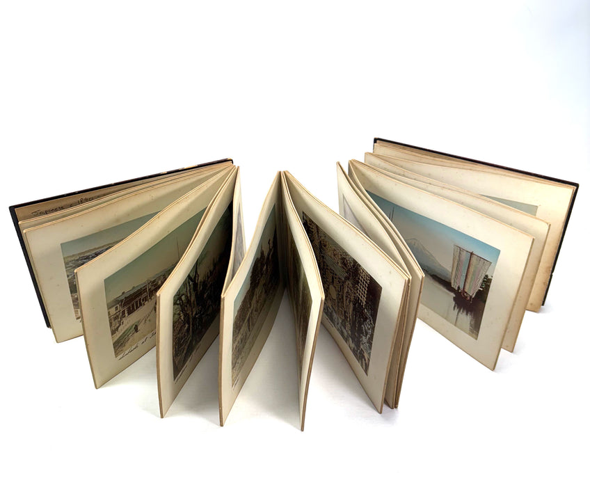 Vintage 19th Century Japanese Photo Album with 50 Hand Tinted Albumen Prints, 14cm x 9cm