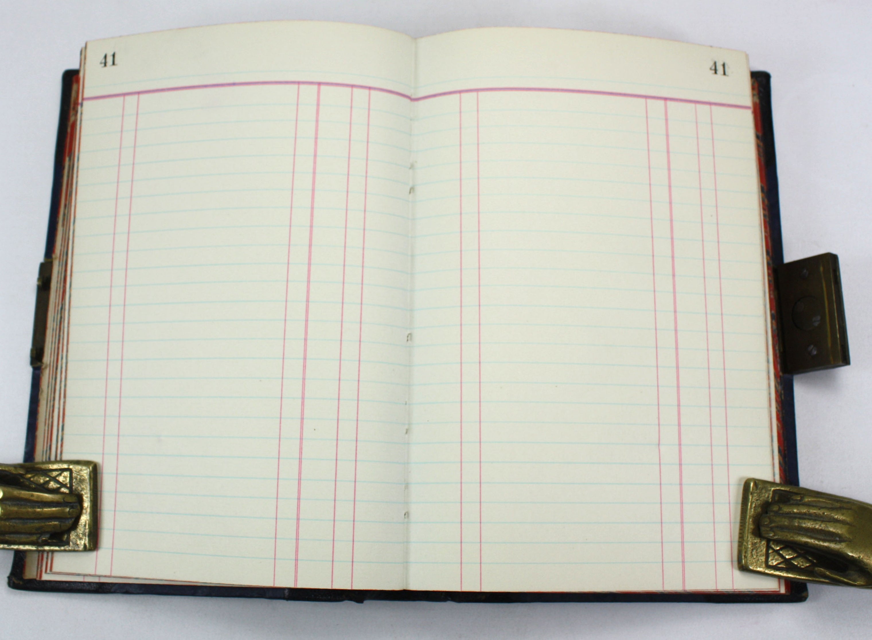 Large Ledger Vintage Accounts Ledger Books, A Group of 3 Ledgers with Brass Brahma ...