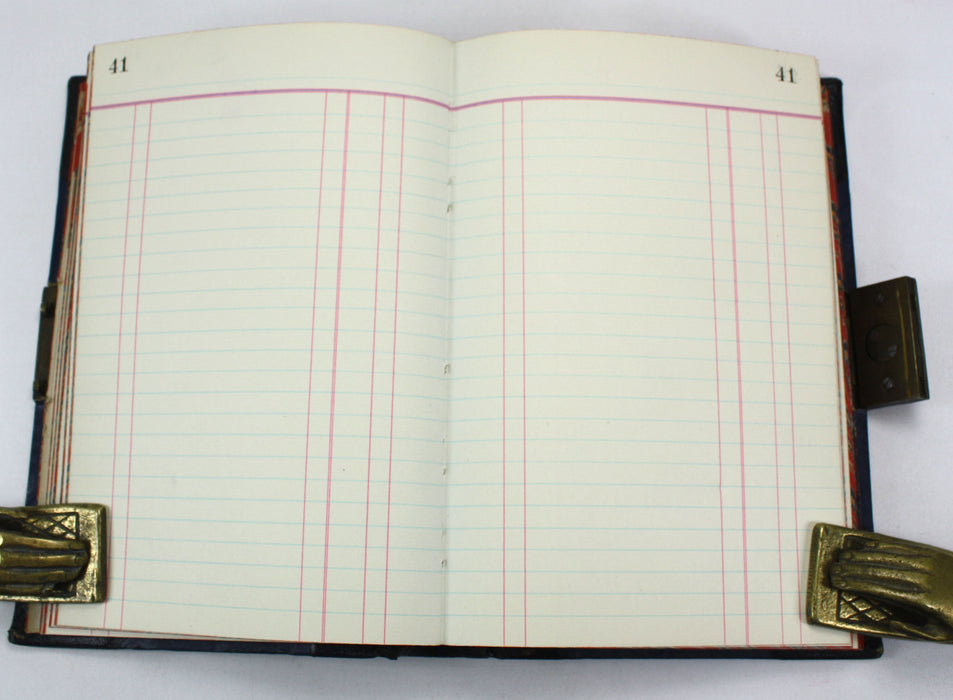 Vintage Accounts Ledger Books, A Group of 3 Ledgers with Brass Brahma Locks