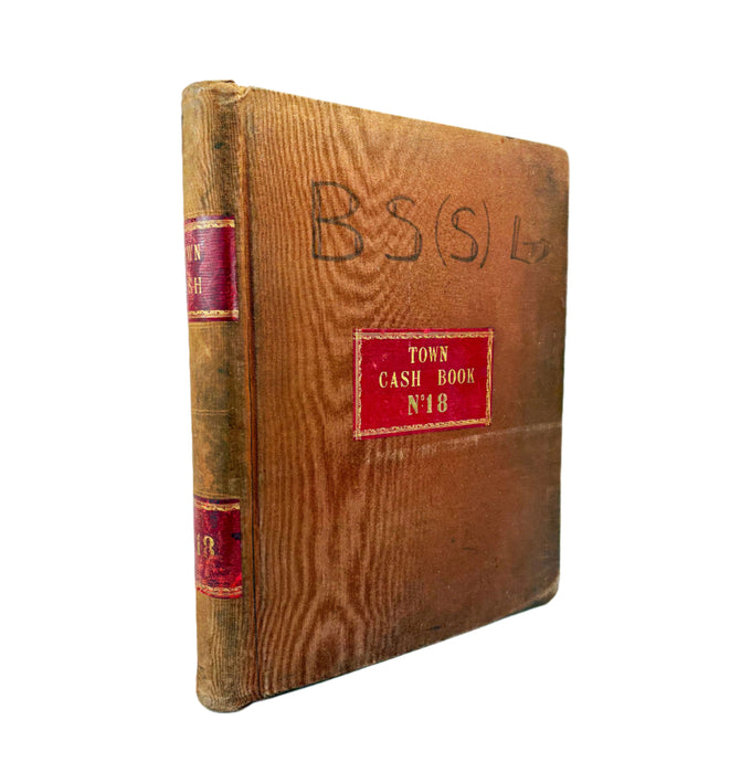 Vintage Accounts Ledger, Cash Book, Very Large size 42cm 'Town Cash' No. 18