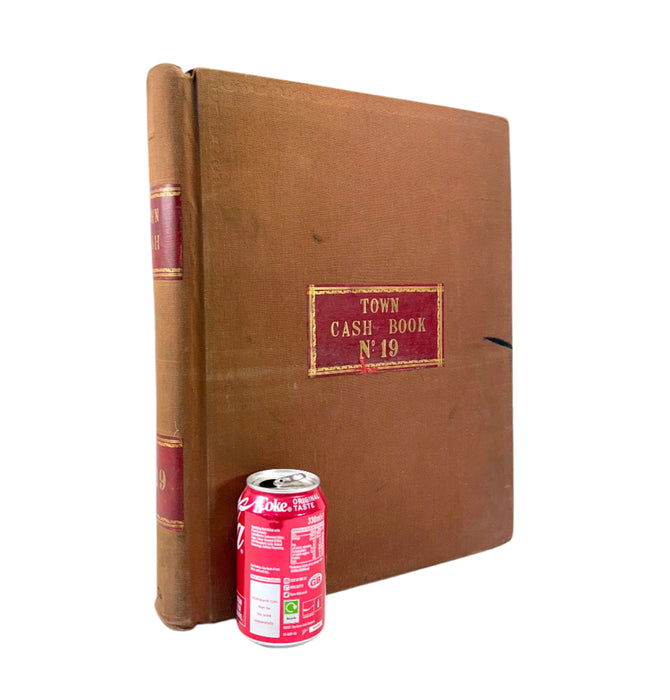 Vintage Accounts Ledger, Cash Book, Very Large size 42cm 'Town Cash' No. 19