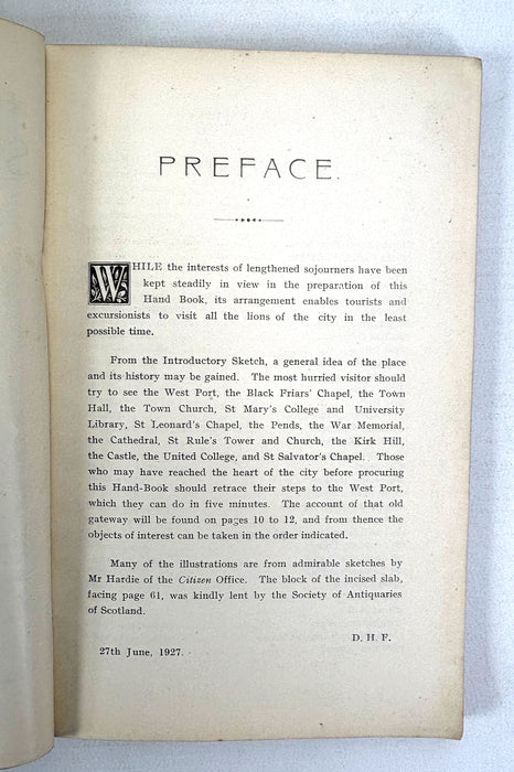 Vintage St Andrews Handbooks and Guides by Dr David Hay Fleming, 1910, 1927 and 1973