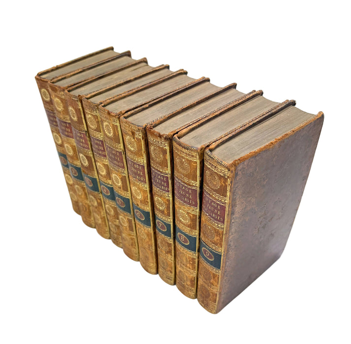 Voyage du Jeune Anacharsis en Grèce, by Jean-Jacques Barthélemy. In Nine Volumes, complete, 1791.