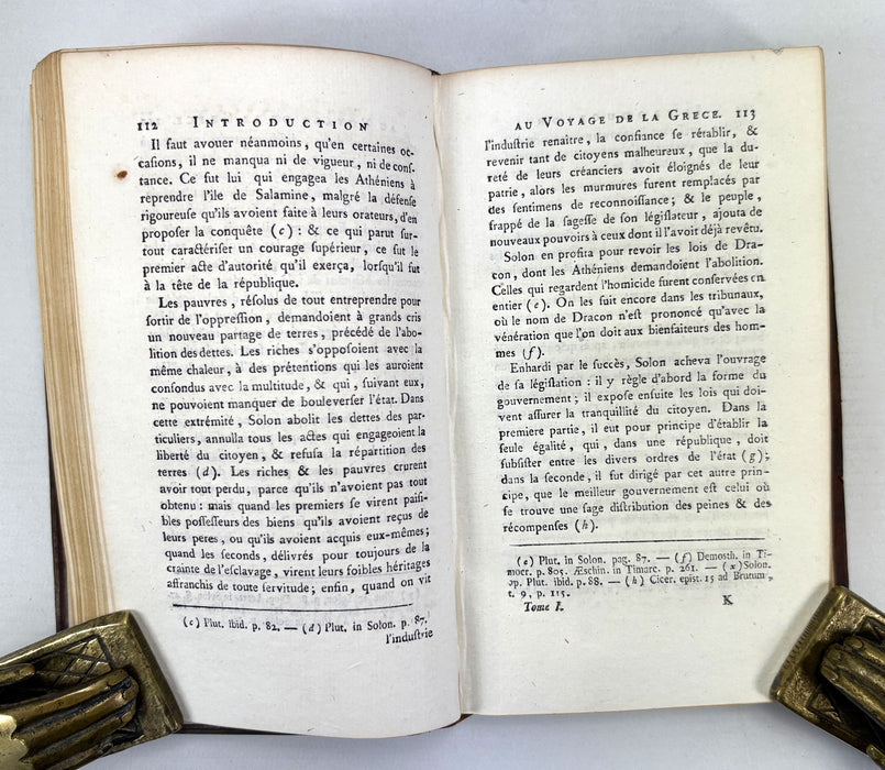 Voyage du Jeune Anacharsis en Grèce, by Jean-Jacques Barthélemy. In Nine Volumes, complete, 1791.