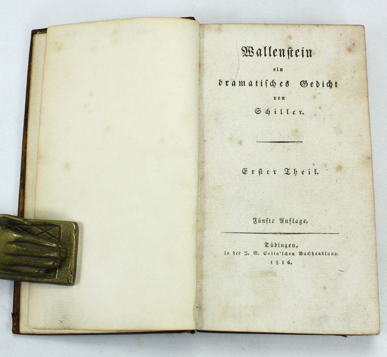 Wallenstein ein Dramatisches Gedicht von Schiller, Tübingen, 1816