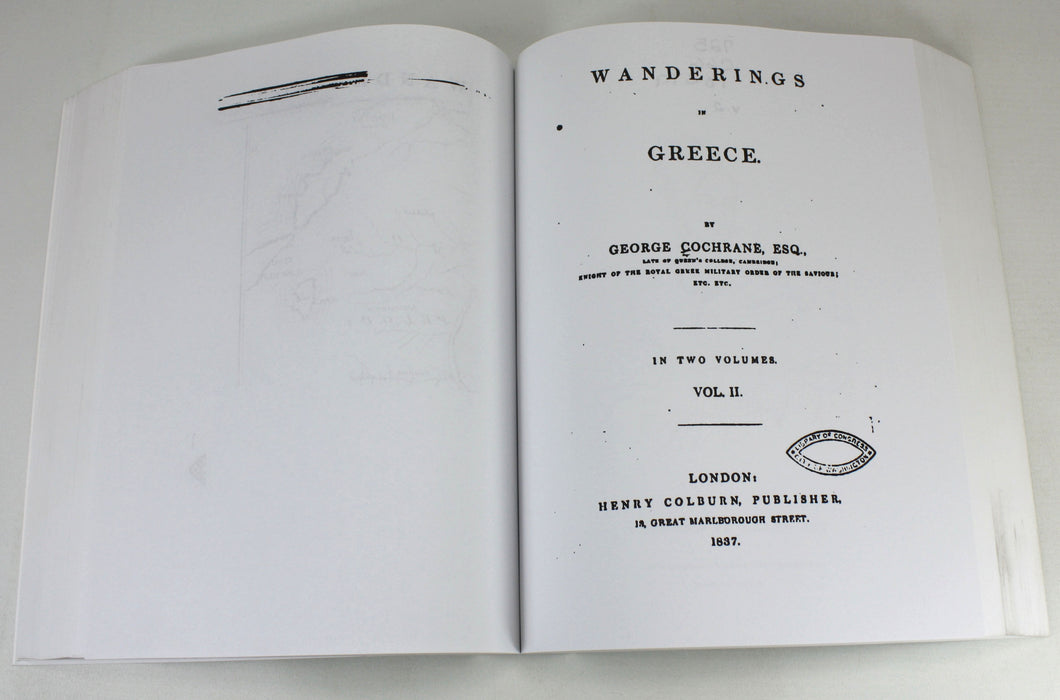 Wanderings In Greece, Volumes 1-2, George Cochrane, 1837 Facsimile Reprint