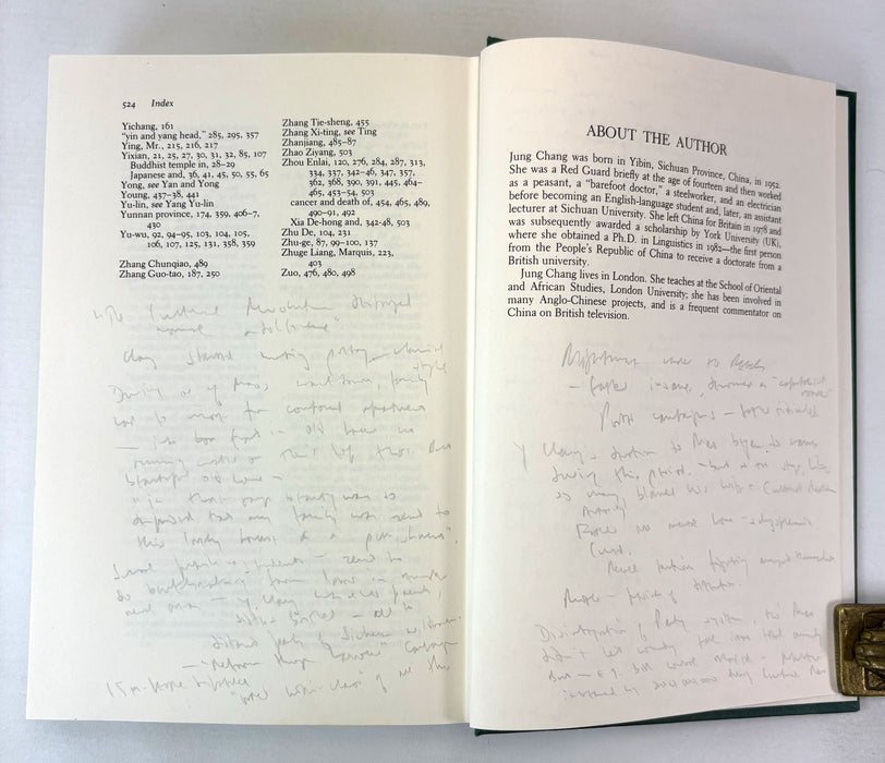 Wild Swans; Three Daughters of China, by Jung Chang, 1st edition Review Copy, with notes, 1991