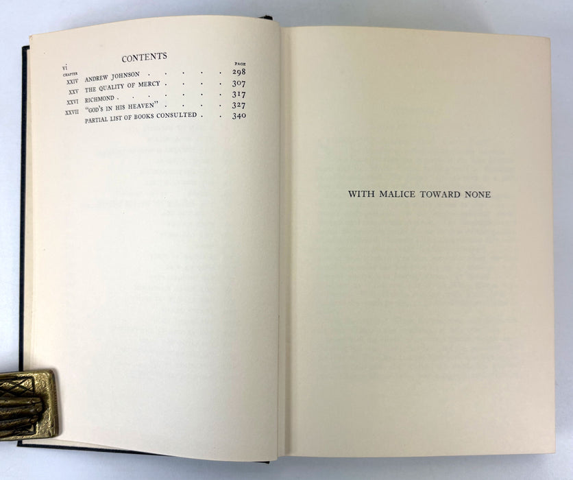 With Malice Toward None, Honoré Willsie Morrow, 1928 first edition, William Morrow & Company