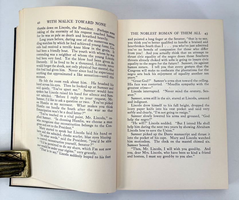 With Malice Toward None, Honoré Willsie Morrow, 1928 first edition, William Morrow & Company