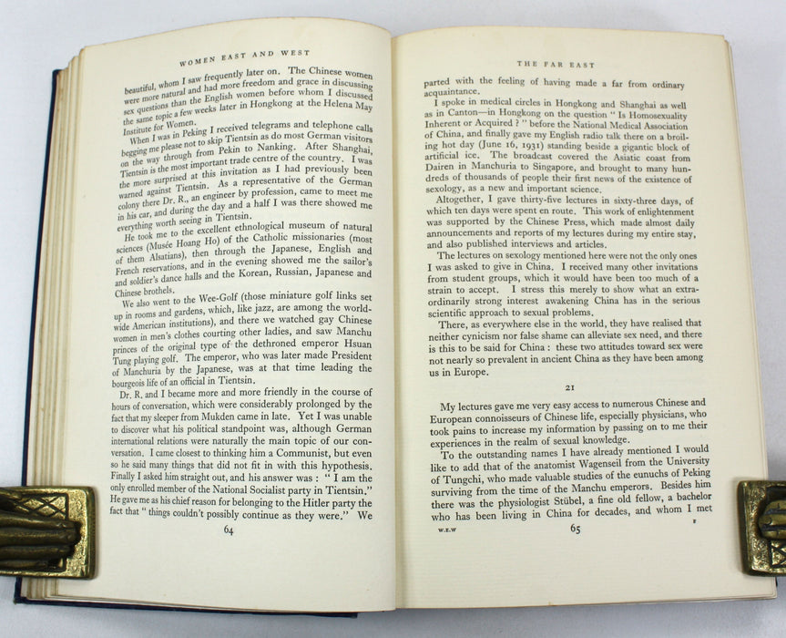 Women East and West; Impressions of a Sex Expert, Magnus Hirschfeld, 1935