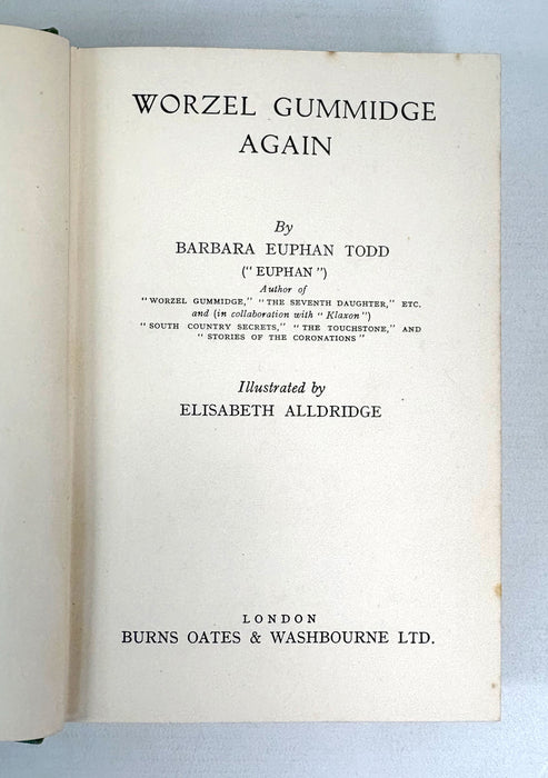 Worzel Gummidge Again, Barbara Euphan Todd, 1st edition, 1st impression, with dustjacket, 1937