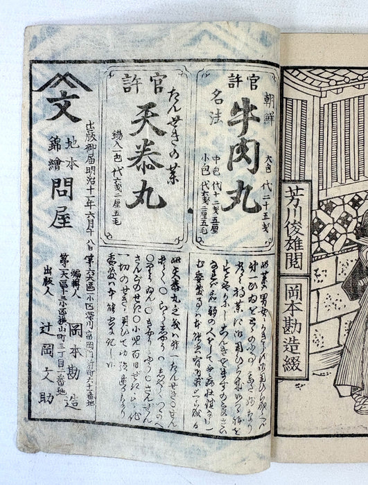 夜嵐阿衣花廼仇夢 (Yoarashi Okinu Hana no Adayume) - Pair of Meiji Woodblock-Illustrated Volumes, 1878