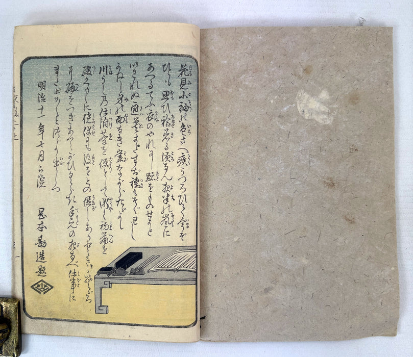 夜嵐阿衣花廼仇夢 (Yoarashi Okinu Hana no Adayume) - Pair of Meiji Woodblock-Illustrated Volumes, 1878