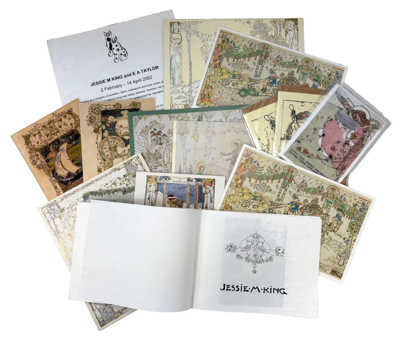 A Collection of Jessie M. King Ephemera; Posters, leaflets, cuttings, articles, cards etc., 1980s-2000s