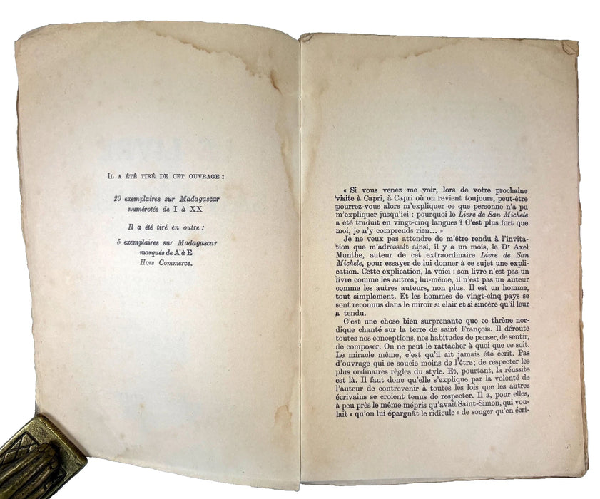 Axel Munthe; The Story of San Michele, Folio Society, 1993 & Le Livre de San Michele, Albin Michel, 1935