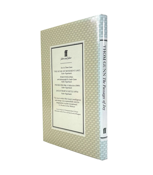 The Passages of Joy, Thom Gunn, Faber and Faber, 1982