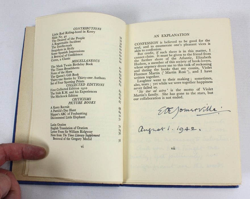 A Bibliography of E OE Somerville and Martin Ross, 1942 signed, limited edition