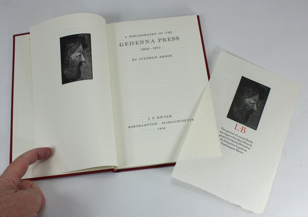 A Bibliography of the Gehenna Press 1942-1975, Stephen Brook, 1976. Limited edition.