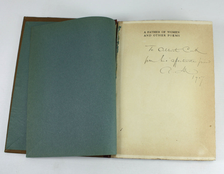 A Father of Women and Other Poems, inscribed by Alice Meynell, 1917