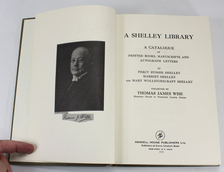A Shelley Library; Thomas James Wise Collection, 1971. Limited edition.