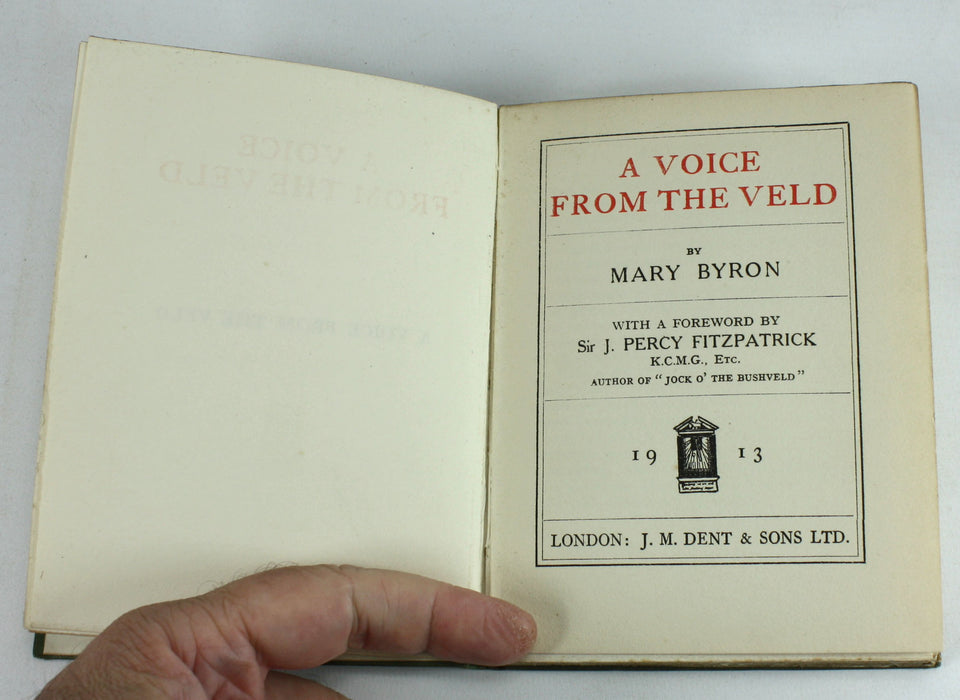 A Voice from the Veld by Mary Byron, 1915. South African poetry.