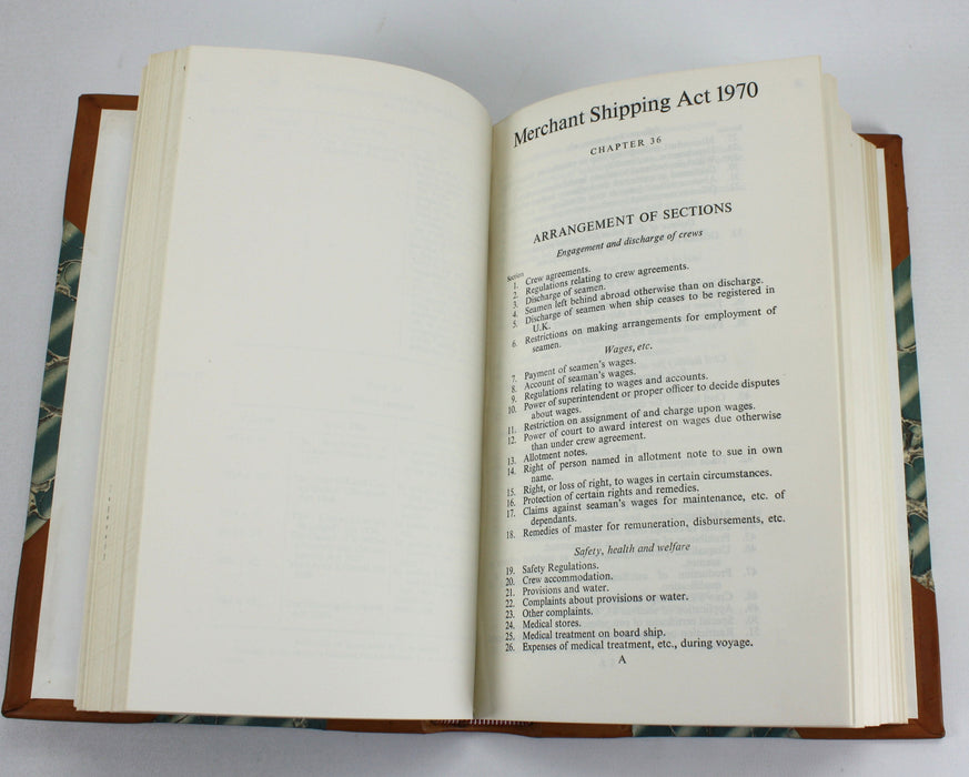 Large Collection of 46 Leather bound Acts of Parliament, 1952 - 1979