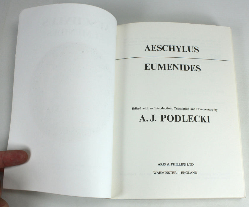 Aeschylus; Eumenides, Anthony J. Podlecki, Aris and Phillips