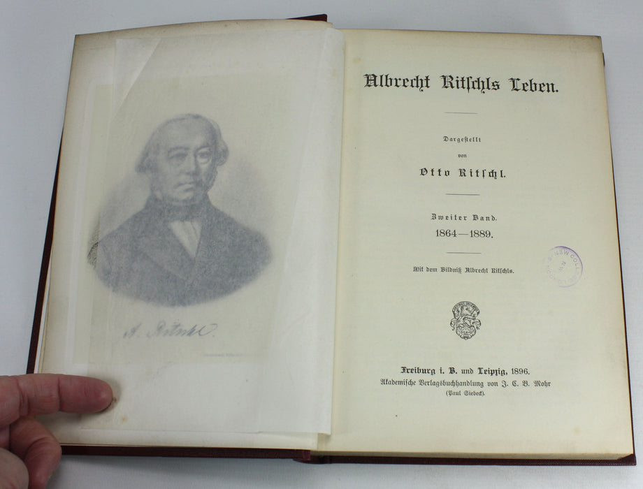 Albrecht Ritschls Leben, Dargestellt von Otto Ritschl. 2 Volumes complete. 1892 - 1866.