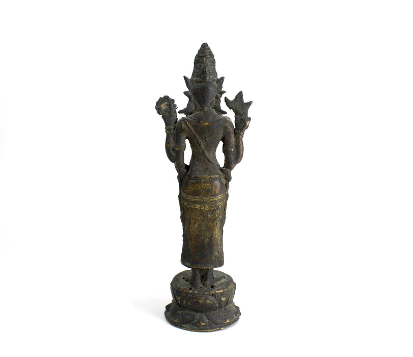 Antique Bronze Statue of Deity - Lakshmi, 22.9cm high