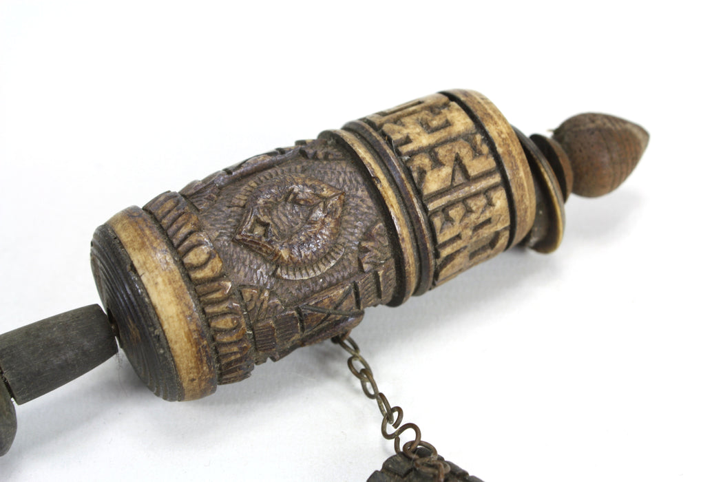 Antique Tibetan Prayer Wheel, Bone handle, PW2