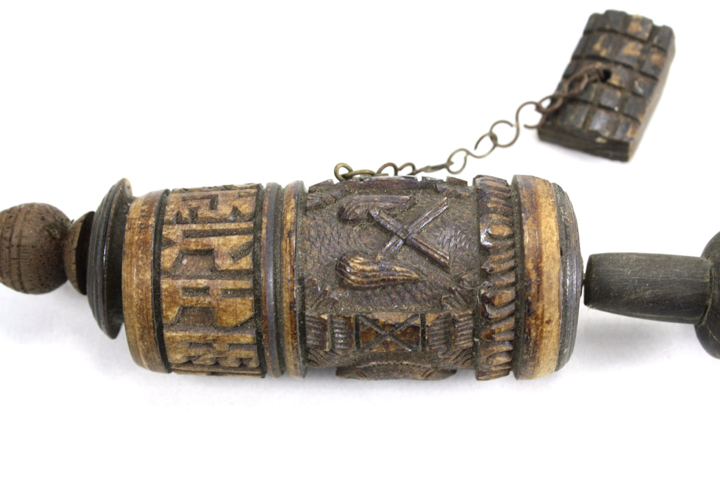 Antique Tibetan Prayer Wheel, Bone handle, PW2