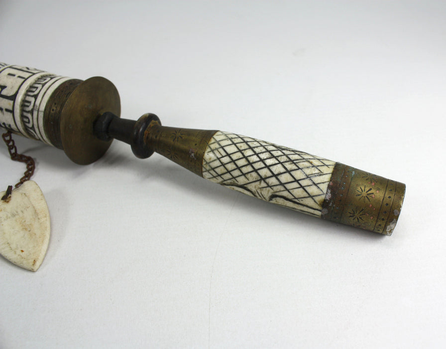 Antique Tibetan Prayer Wheel, Bone handle