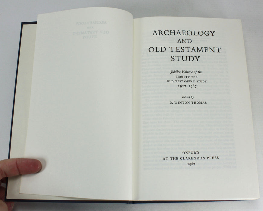 Archaeology and Old Testament Study, D. Winton Thomas, 1967