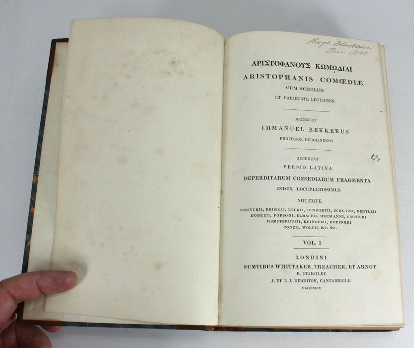Aristophanis Comoediae, Aristophanes, Immanuel Bekkerus, 1828-9